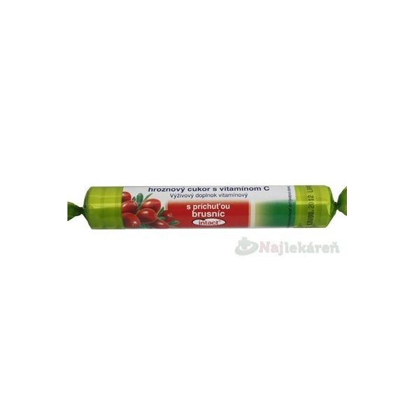 Intact hroznový cukr s vitaminem C brusinka 40 g