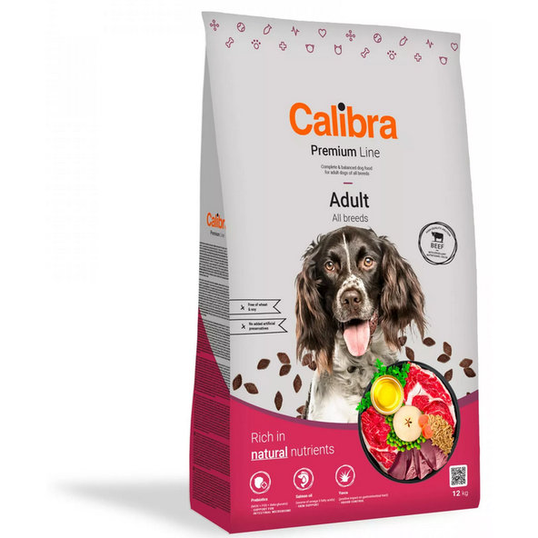 Calibra Premium Line Dog Adult hovězí granule pro psy 12 kg