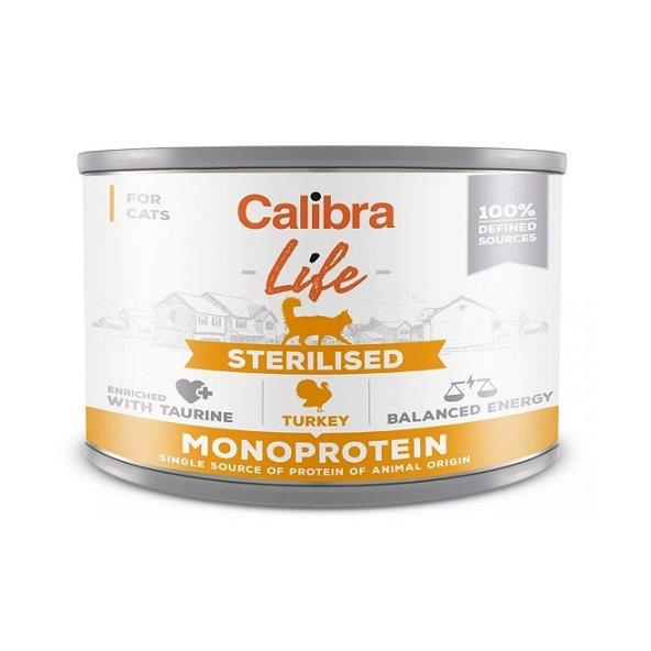 Calibra Cat Life Sterilised krůta konzerva pro kočky 6×200 g