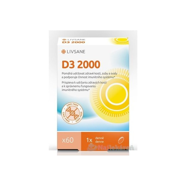 LIVSANE vitamín D3 2000 IU 60 kapslí