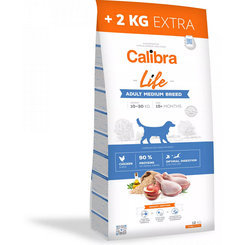 Calibra Dog Life Adult Medium Breed kuře 12+2 kg