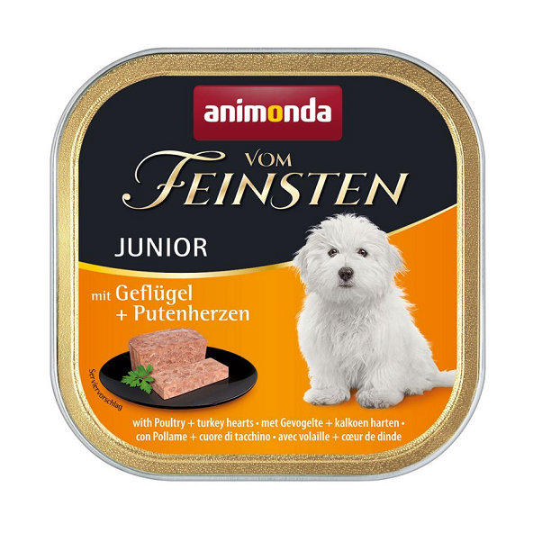 Animonda Vom Feinsten Junior drůbež a krůtí srdíčka 11x150 g