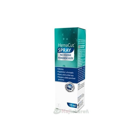 Hemacut sprej na hojení poranění kůže 15 ml