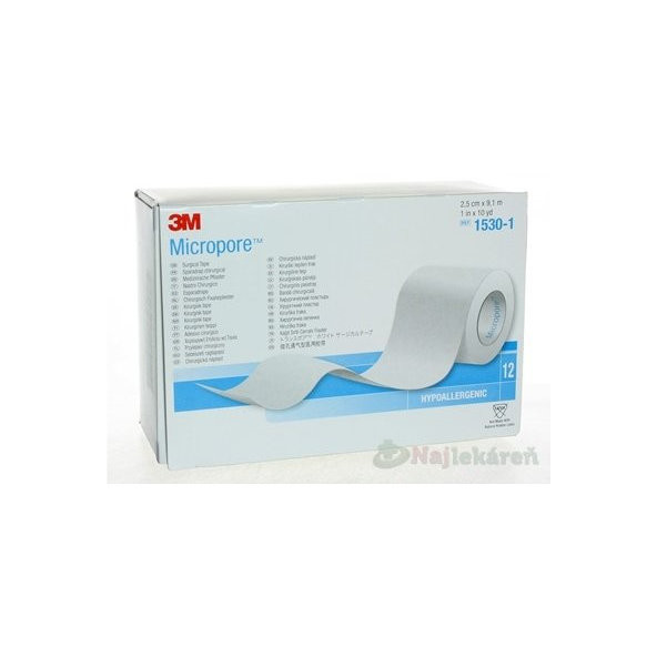 3M Micropore náplast papírová cívika 2,5 cm x 9,1 m