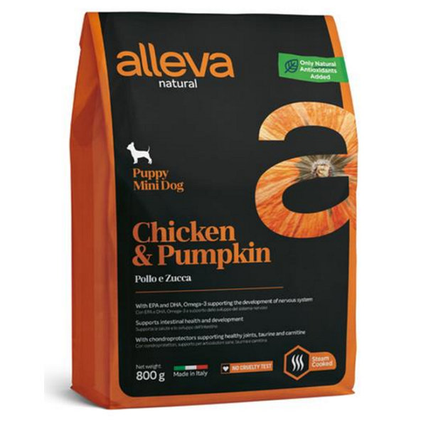 Alleva Natural dog puppy mini chicken & pumpkin 0,8kg
