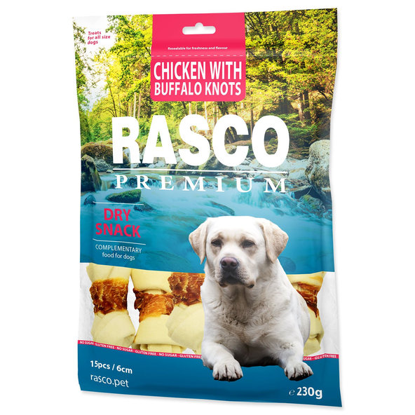 RASCO Premium buvolí uzly obalené kuřecím masem 6 cm 230 g