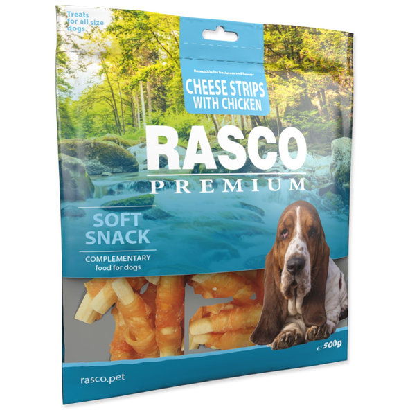 Rasco Premium pamlsek sýrové proužky obalené kuřecím 500 g