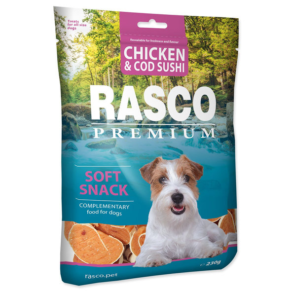 Rasco Premium pamlsek kuře a treska sushi 230 g