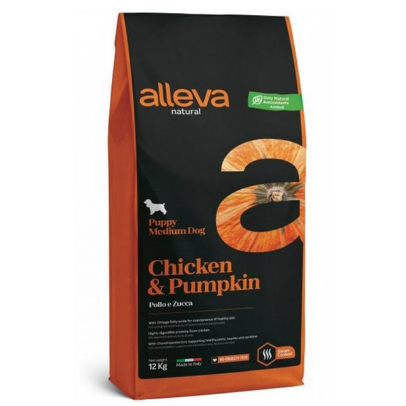 Alleva Natural dog puppy medium chicken & pumpkin 12kg