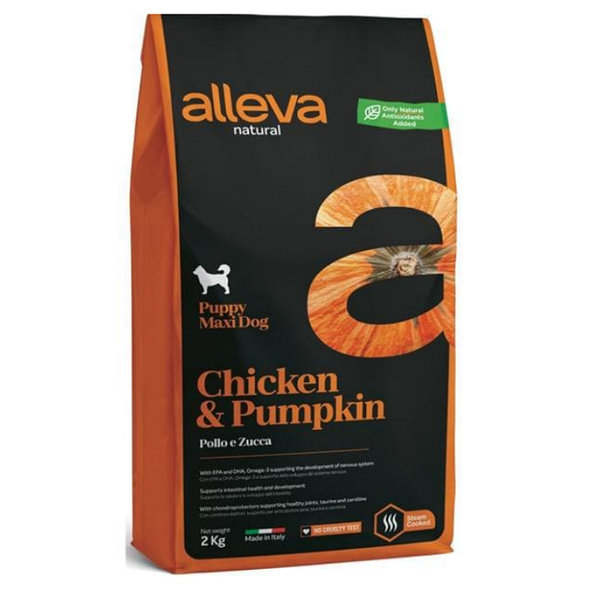 Alleva Natural dog puppy medium chicken & pumpkin 2kg
