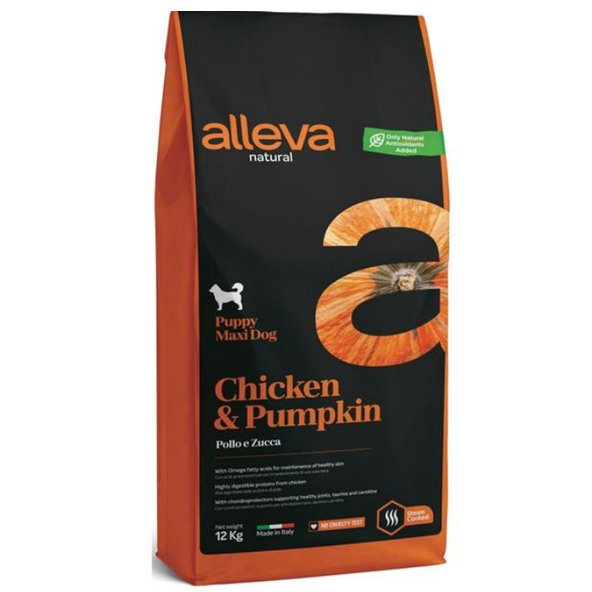 Alleva Natural dog puppy maxi chicken & pumpkin 12kg