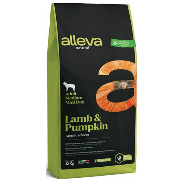 Alleva Natural dog adult medium & maxi  lamb & pumpkin 12kg