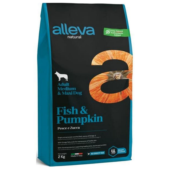 Alleva Natural dog adult medium & maxi fish & pumpkin 2kg