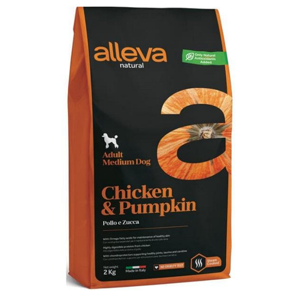 Alleva Natural dog adult medium chicken & pumpkin 2kg