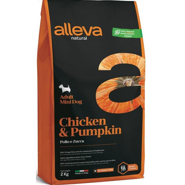 Alleva Natural dog adult mini chicken & pumpkin 2kg