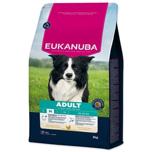 Eukanuba krmivo pro psy Adult Medium kuřecí 3 kg