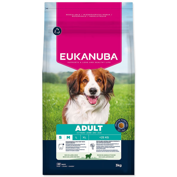 Eukanuba krmivo pro psy Adult Small a Medium jehněčí 3 kg