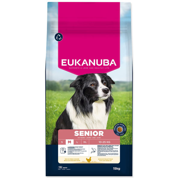 Eukanuba krmivo pro psy Senior Medium kuřecí 15 kg