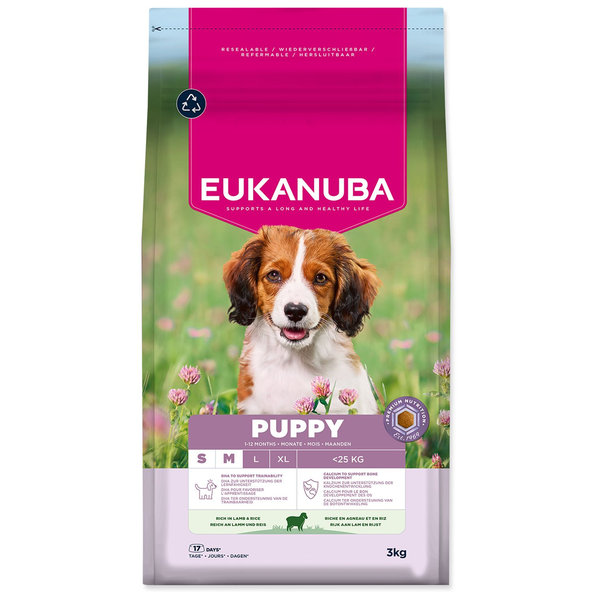 Eukanuba krmivo pro psy Puppy Small a Medium jehněčí 3 kg