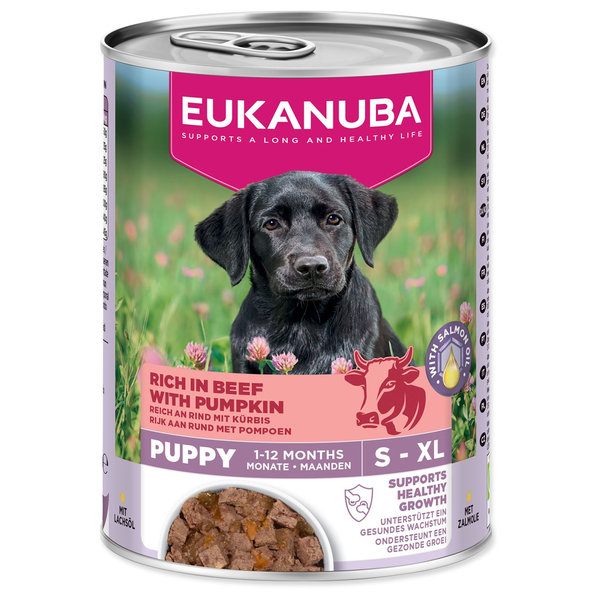 Eukanuba konzerva pro psy Puppy hovězí s dýní 400 g