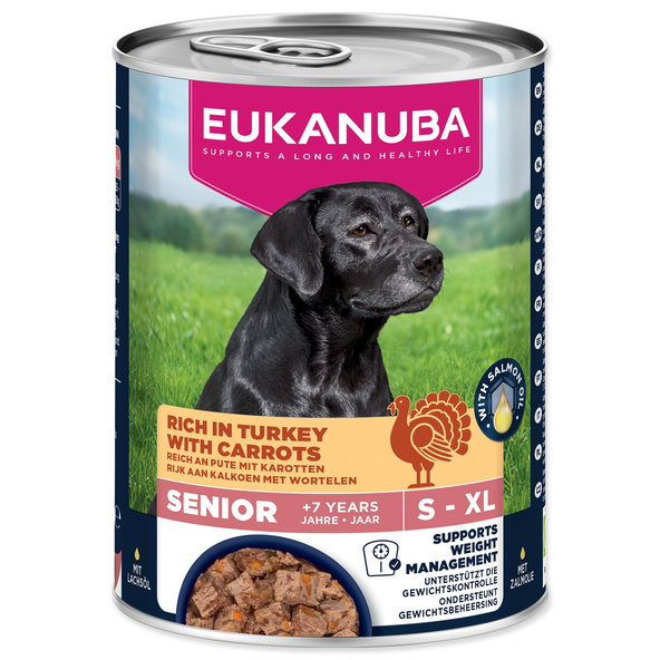 Eukanuba konzerva pro psy Senior krůtí s mrkví 400 g