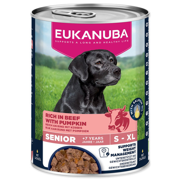Eukanuba konzerva pro psy Senior hovězí s dýní 400 g