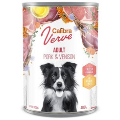 Calibra Dog Verve Adult vepřové a zvěřina konzerva 6×400 g