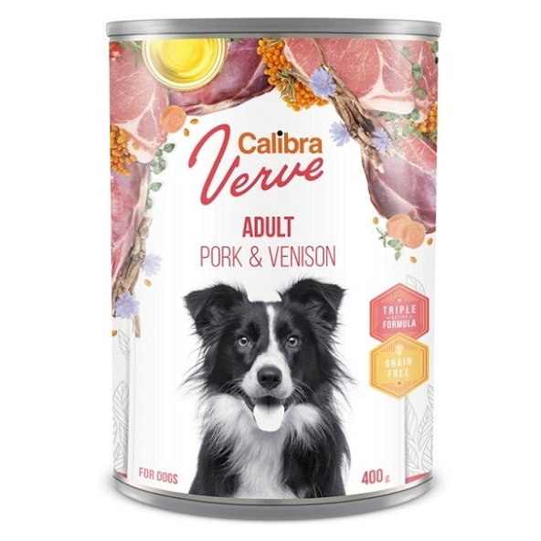 Calibra Dog Verve Adult vepřové a zvěřina konzerva 6×400 g