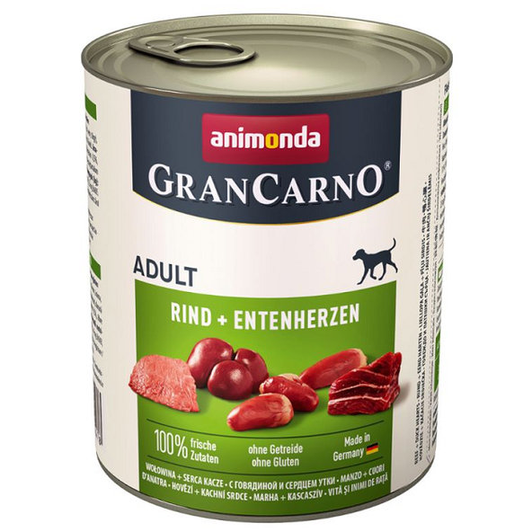 Animonda GranCarno® Adult hovězí a kachní srdíčka 6x800 g