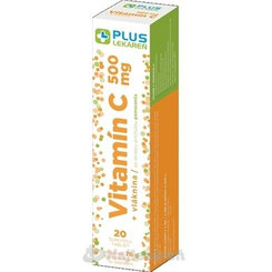Plus Lekáreň Vitamin C 500 mg + vláknina pomeranč 20 šumivých tablet