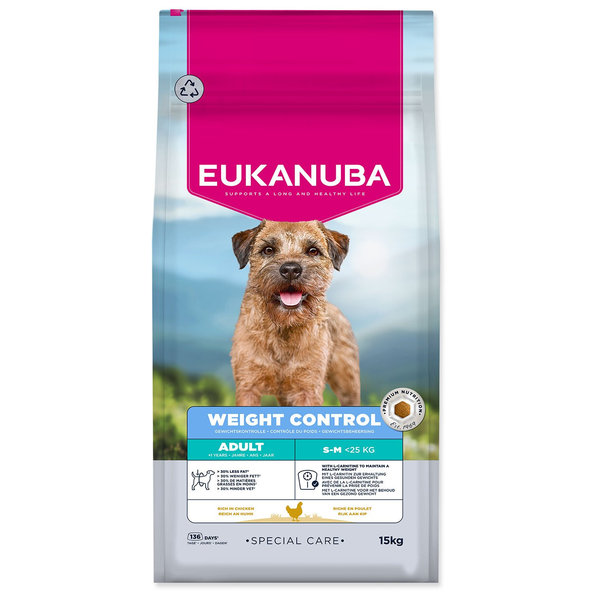 EUKANUBA Special Care Adult Small & Medium Weight Control krmivo pro psy 15 kg