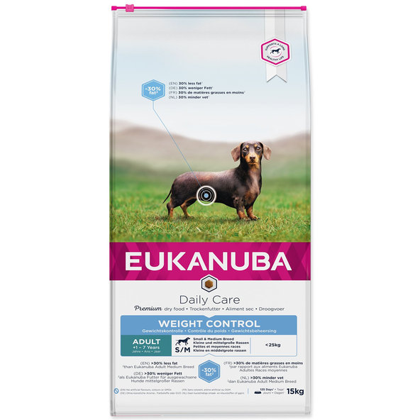 Eukanuba krmivo pro psy Daily Care Weight Control Medium 15 kg