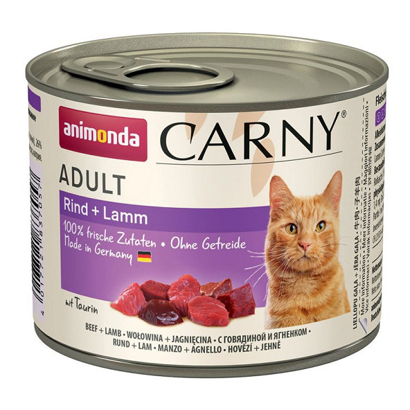 Animonda Carny® Adult konzerva pro kočky hovězí a jehněčí 6x200 g