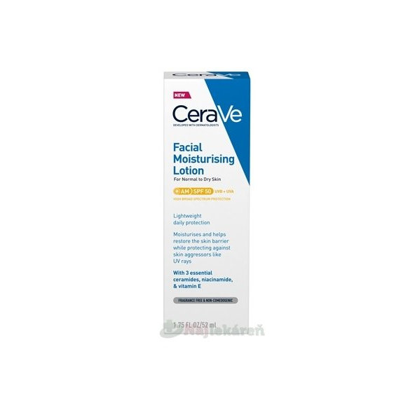 CeraVe hydratační pleťový krém SPF 50 52 ml