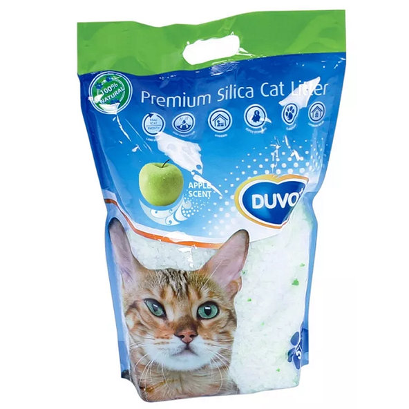 Duvo+ Podestýlka silikátová jablko pro kočky 5 l