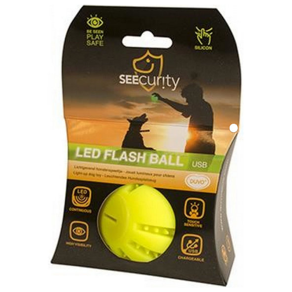 Duvo+ Hračka míč LED silikonový svíticí zelený 10 cm