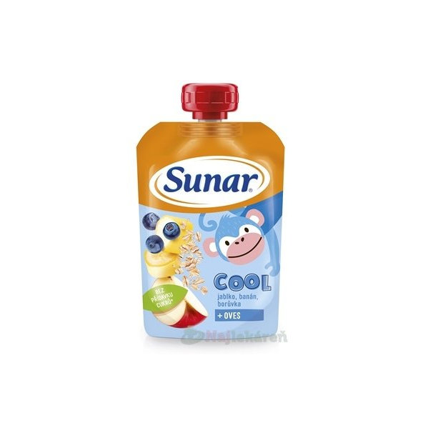 Sunar COOL jablko banán borůvka s ovsem 12m+ 110 g