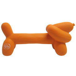 Duvo+ Hračka balón latexový jezevčík pískací oranžový 18 × 5,5 × 8 cm