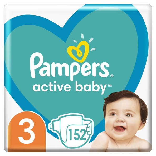 Pampers Active Baby jednorázové pleny 6–10 kg vel. 3 152 ks