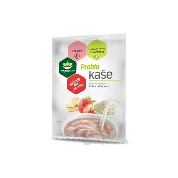 Topnatur Probio kaše jahoda bílá čokoláda 60 g