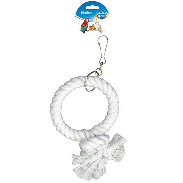 Duvo+ Hojdačka kruh pro papoušky bílá 17 cm