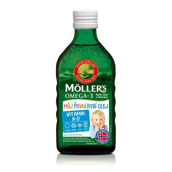 Möller’s Omega-3 můj první rybí olej vitamín A + D 250 ml