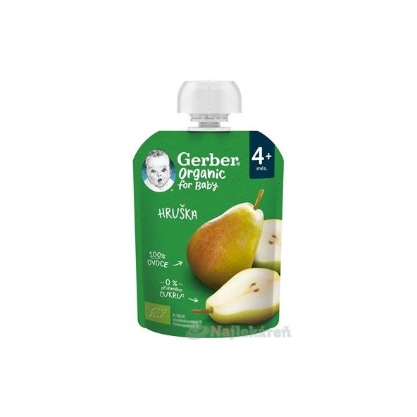Gerber Organic kapsička hruška 4 m+ 90 g