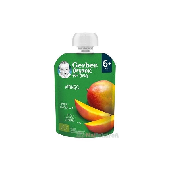 Gerber Organic kapsička mango 6 m+ 90 g
