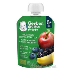 Gerber Organic kapsička jablko, banán a borůvka 6 m+ 90 g