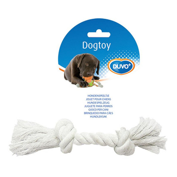 Duvo+ Lano tahací se 2 uzly bílé XXLarge 45 cm