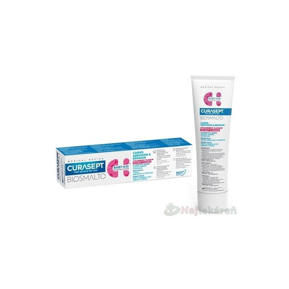 Curasept Biosmalto Baby-Kid zubní pasta jahodová 50 ml