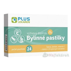Plus Lekáreň Bylinné pastilky bez cukru 24 ks