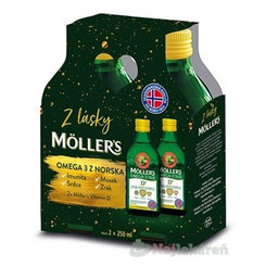 Möller’s Omega-3 rybí olej + vitamín D citron 2x250 ml