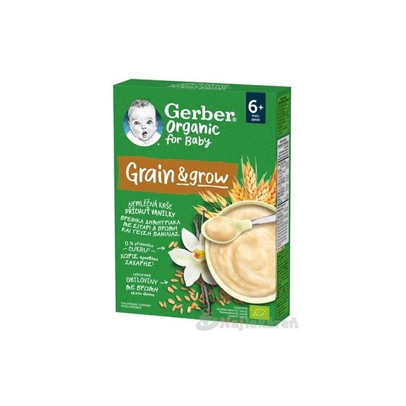 Gerber Organic nemléčná kaše vanilka 6 m+ 200 g